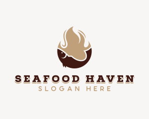 Fish Seafood Flame Grilling logo design