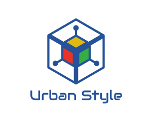 Generic Colorful Cyber Cube logo
