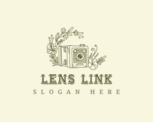 Floral Camera Lens logo design