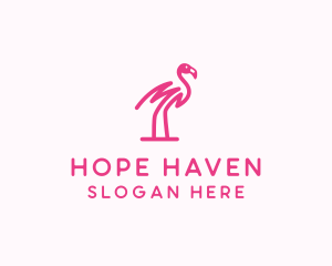 Pink Scribble Flamingo Logo