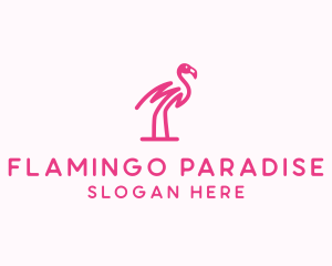 Pink Scribble Flamingo logo