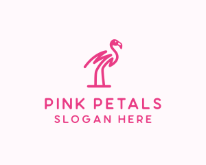 Pink Scribble Flamingo logo