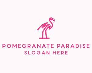 Pink Scribble Flamingo logo design