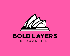 Pink Sydney Opera House logo design