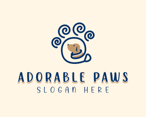 Pet Dog Paw logo design