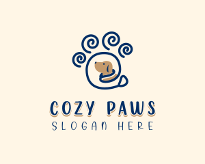 Pet Dog Paw logo design