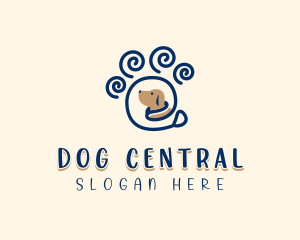 Pet Dog Paw logo design