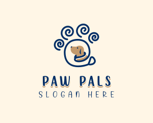 Pet Dog Paw logo design