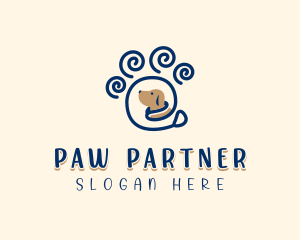 Pet Dog Paw logo design