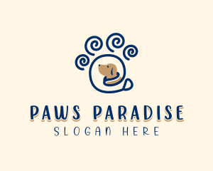 Pet Dog Paw logo design