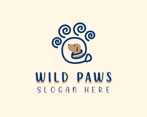 Pet Dog Paw logo design