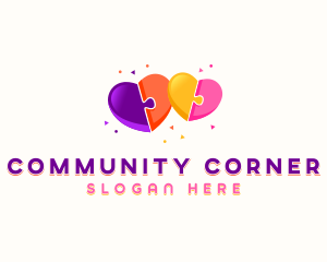 Heart Puzzle Community logo design
