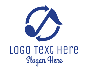 Singer - Blue Loop Music logo design