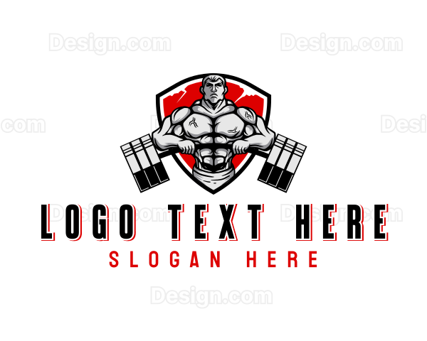 Muscular Weight Lifting Logo