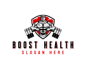 Muscular Weight Lifting logo design