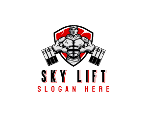 Muscular Weight Lifting logo design