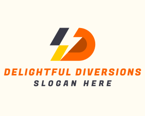 Power Company Letter D logo design