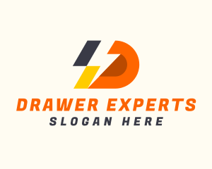 Power Company Letter D logo design