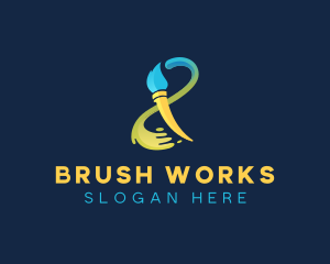 Paint Brush Stroke logo design