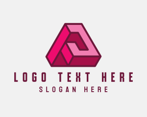 Pink Geometric Letter A Logo