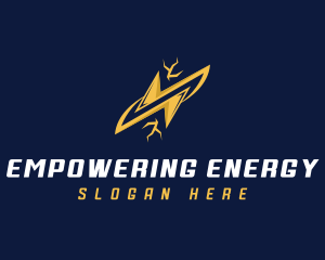 Electricity Charge Lightning Bolt logo design