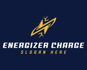 Electricity Charge Lightning Bolt logo design