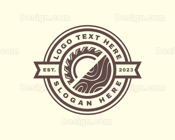 Wood Saw Blade Logging Logo