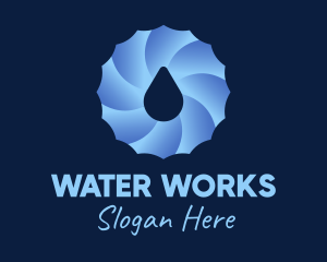 Spiral Water Droplet  logo design