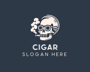 Skull Cigarette Smoke logo design