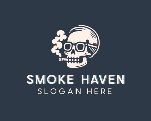 Skull Cigarette Smoke logo design