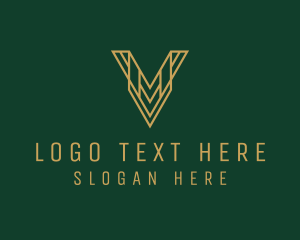 Elegant Business Letter V logo