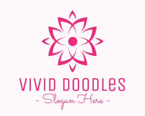 Ornamental Pink Flower logo design