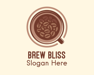 Roasted Coffee Bean Drink logo design