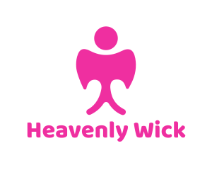 Pink Angel Wings logo design