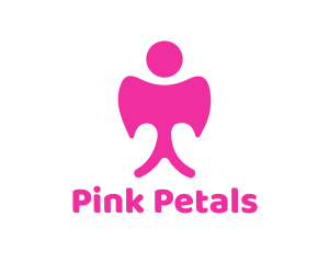 Pink Angel Wings logo design