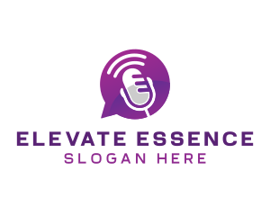 Podcast Media Microphone logo design