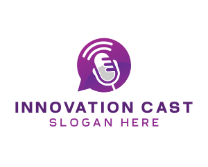 Podcast Media Microphone logo design