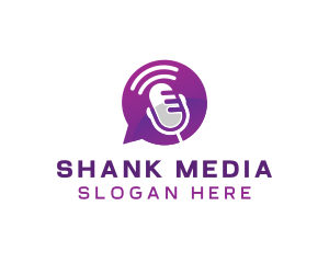 Podcast Media Microphone logo design