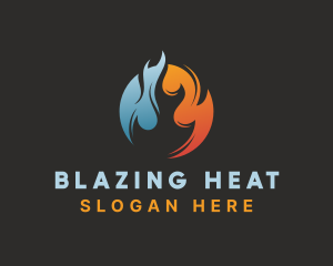 Fuel Heat Flame logo design