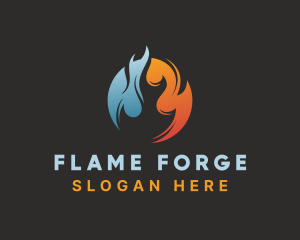 Fuel Heat Flame logo design