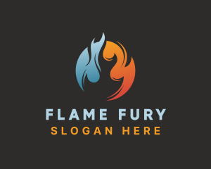 Fuel Heat Flame logo design