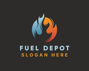 Fuel Heat Flame logo design