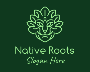 Noble Leaf Herb Lion logo design