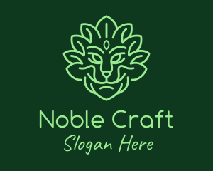 Noble Leaf Herb Lion logo design