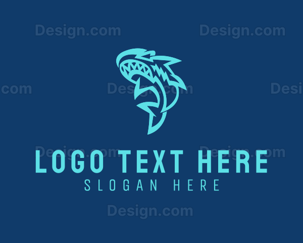 Aquatic Shark Animal Logo