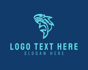 Aquatic Shark Animal logo