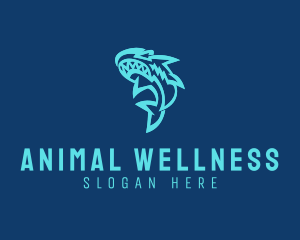 Aquatic Shark Animal logo design