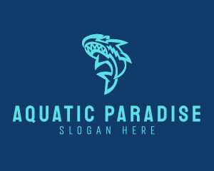 Aquatic Shark Animal logo design