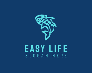 Aquatic Shark Animal logo design