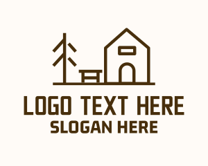 Minimalist Wooden Cabin Logo